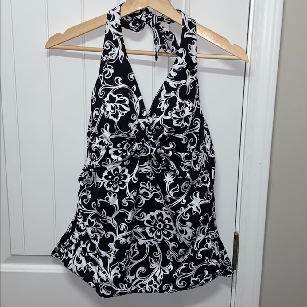 NWOT Lands’ End halter tankini top tie neck